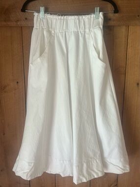 A Loves A Versatile White A-Line Skirt with Elastic Waistband